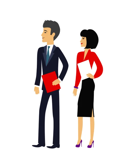 Male and Female as Office Businesspeople Icon — Stockový vektor