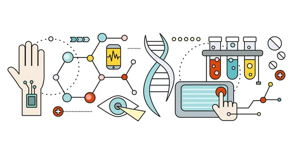 Laboratorio con ADN humano. Concepto Científico — Archivo Imágenes Vectoriales