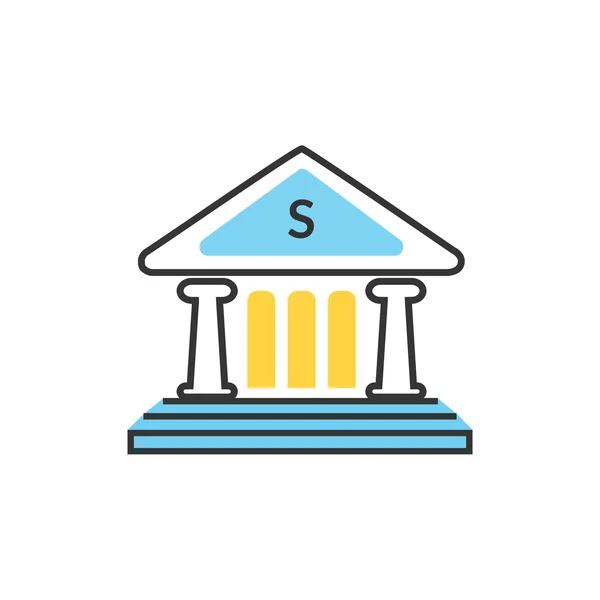 Icona dell'ufficio bancario — Vettoriale Stock