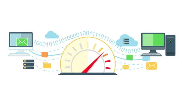 Web Traffic Icona Internet Isolato piatto — Vettoriale Stock