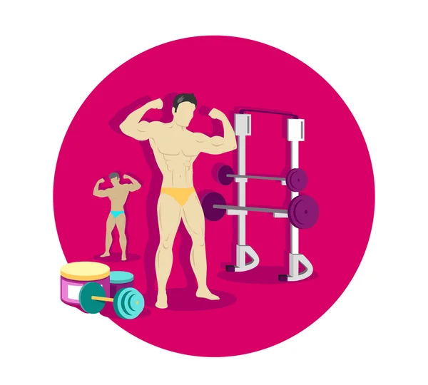 Bodybuilding Sport Concept Icon Flat Design