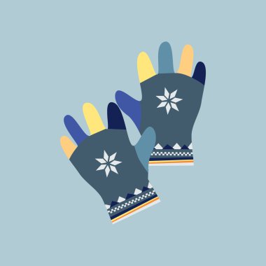 Winter Mittens in Soft Vintage Colors. Gloves