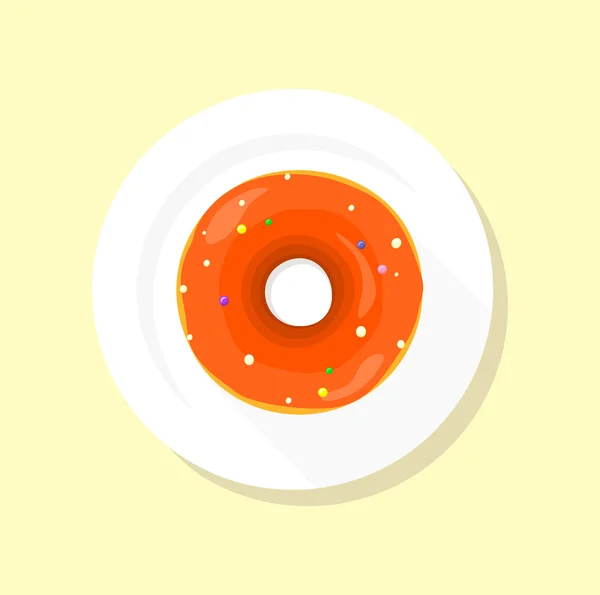 Sweet Donuts Set Design Flat Food — Stock Vector