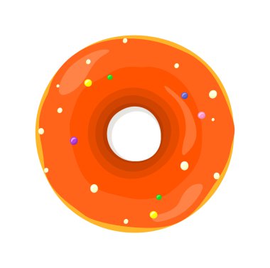 Sweet Donuts Set Design Flat Food