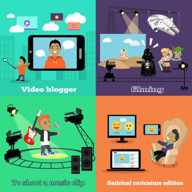 Video sanayi Blogger tasarım filme düz