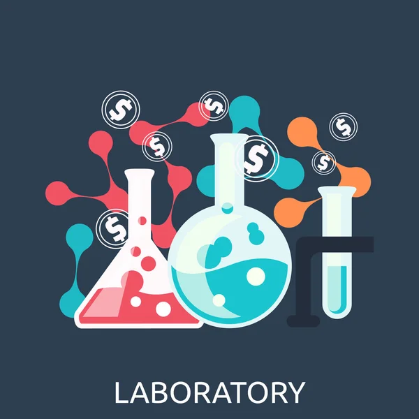 Matériel de laboratoire de recherche en chimie — Image vectorielle
