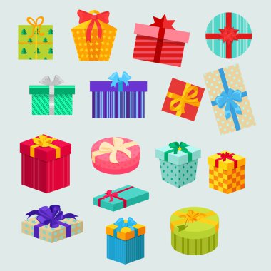 Set hediye kutuları tasarım düz