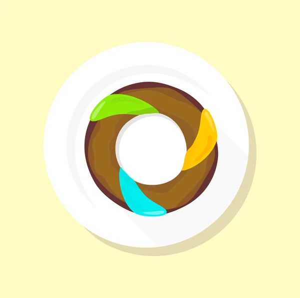 Sweet Donuts Set Design Flat Food — Stock vektor