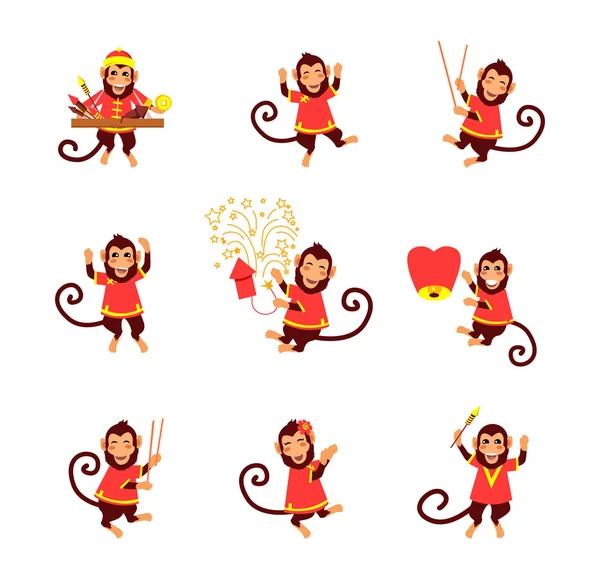 Nouvel An fond avec singe — Image vectorielle