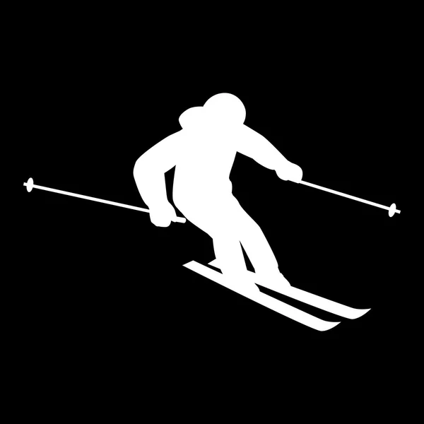People Skiing Flat Style Design — ストックベクタ