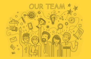 Our Success Team Linear Design clipart