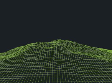 Abstract Cyberspace Grid Landscape Background