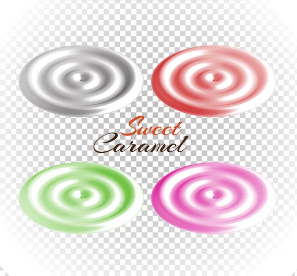Caramels doux Set Design plat — Image vectorielle