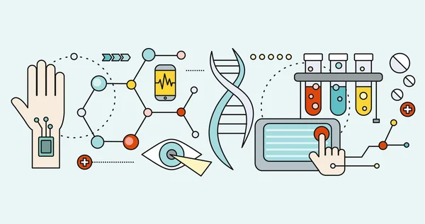 Laboratorio con ADN humano. Concepto Científico — Archivo Imágenes Vectoriales