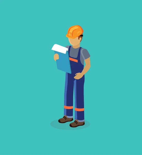 Character Manager Isometric Design Flat — Stok Vektör