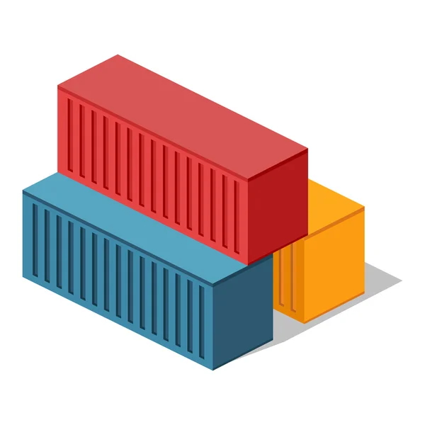 Isométrico 3d entrega de contenedores — Archivo Imágenes Vectoriales