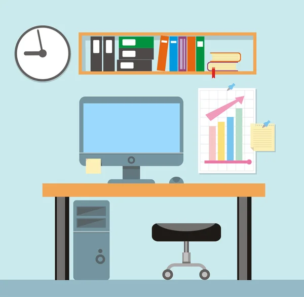 Interieur office room.vector illustratie voor ontwerp — Stockvector