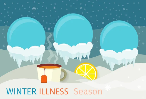 Winter Illness Season People Design - Stok Vektor