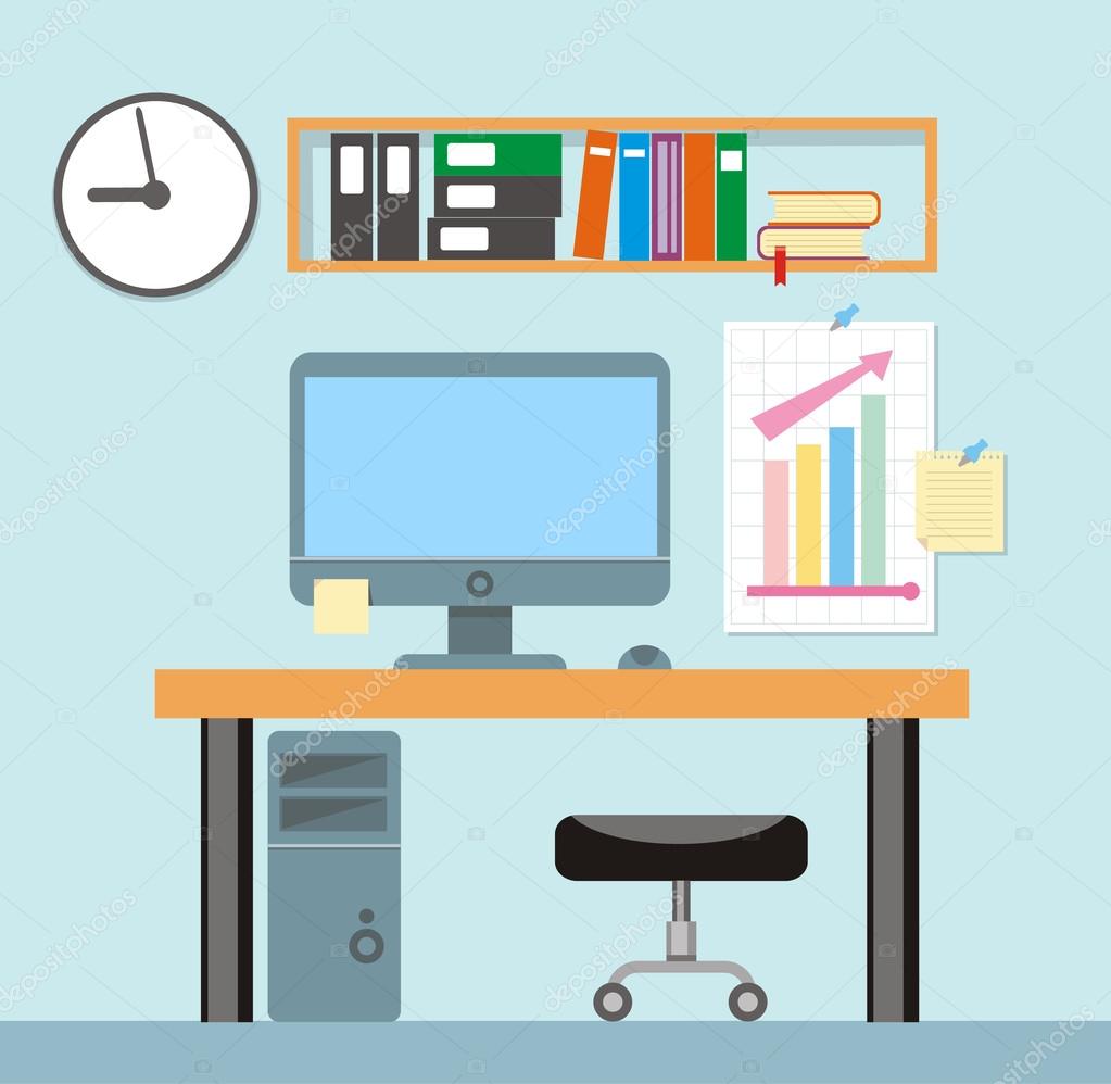 Interior office room.Vector illustration for design ⬇ Vector Image by ©  robuart | Vector Stock 99771230