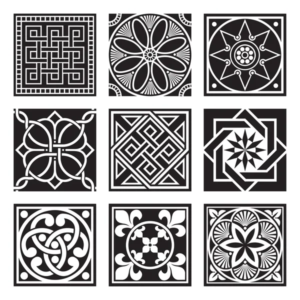 Vintage dekorativa mönster i svart och vitt. — Stock vektor