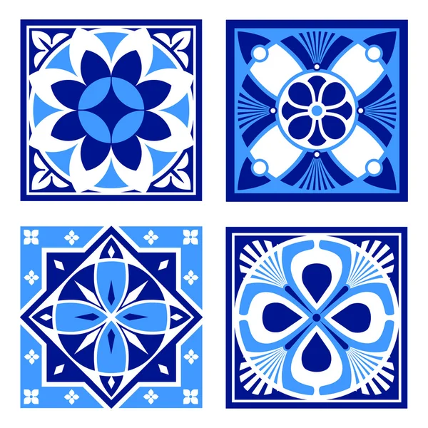 Patrón ornamental vintage en tonos de azul . — Archivo Imágenes Vectoriales