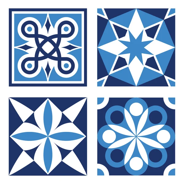 Vintage decoratieve patroon in tinten van blauw. — Stockvector