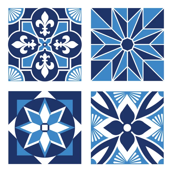 Patrón ornamental vintage en tonos de azul . — Vector de stock