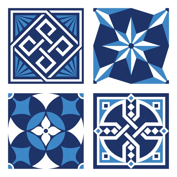 Patrón ornamental vintage en tonos de azul . — Archivo Imágenes Vectoriales