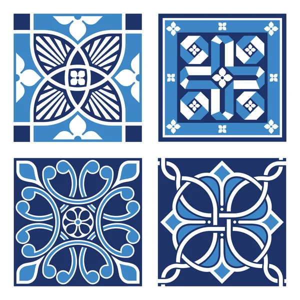 Patrón ornamental vintage en tonos de azul . — Archivo Imágenes Vectoriales