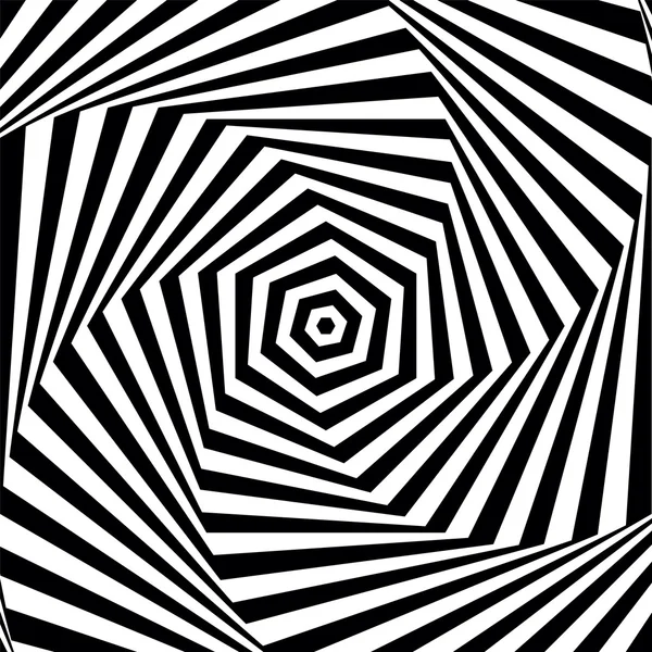 Op Art hexagonal spiral effect in vector format — Stock Vector