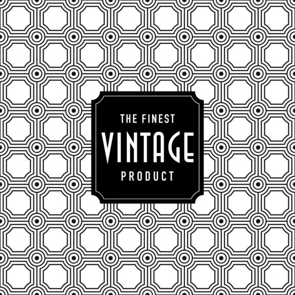 Vintage label with seamless pattern background. Ideal for packaging designs. — Stock Vector