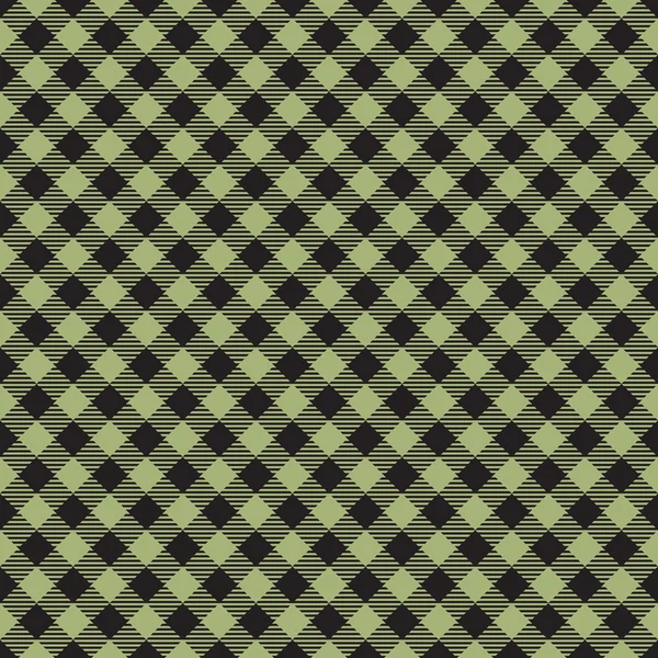 Textura de patrón de tela a cuadros verde y negro sin costuras — Vector de stock