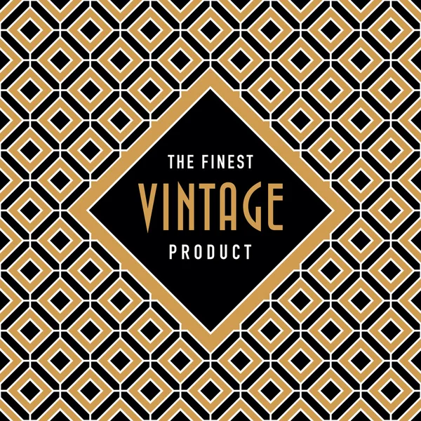 Vintage label on seamless vintage background texture pattern — Stock Vector