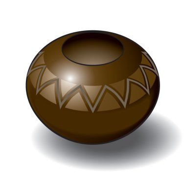 Isometric Vector Illustration of a Zulu Pot clipart