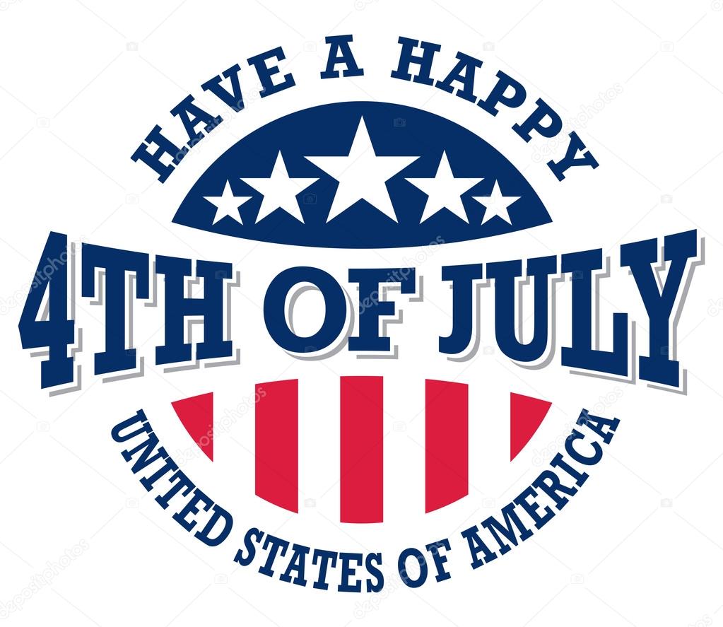 Fourth of July vintage label commemorating United States Independence in 1776.