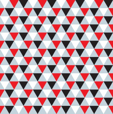 Sorunsuz kırmızı, siyah ve gri üçgen desen