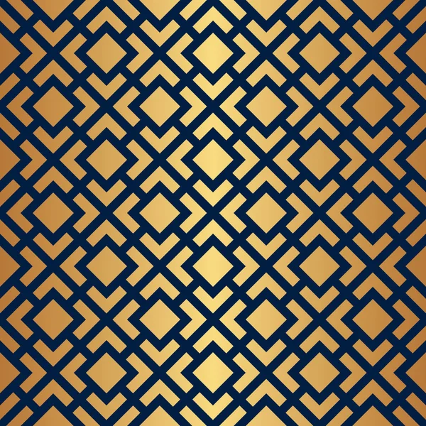 Sömlös Art Deco Lattice mönster med guld toning — Stock vektor