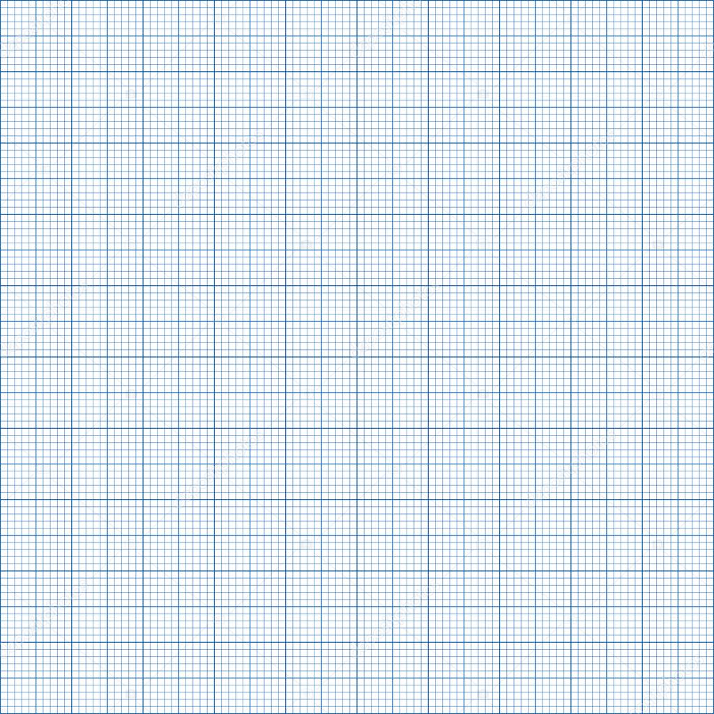 Seamless blue grid graph paper pattern