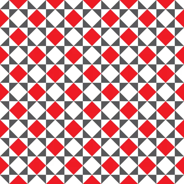 Fondo de patrón transparente, triángulos y cuadrados en rojo y negro. Diseño vectorial retro vintage . — Archivo Imágenes Vectoriales