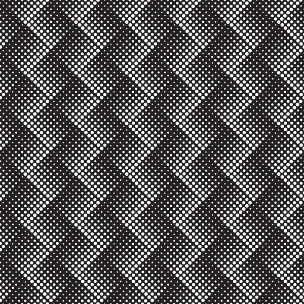 Seamless Vector Halftone Zig Zag Checkered Padrão de fundo. Preto e branco — Vetor de Stock