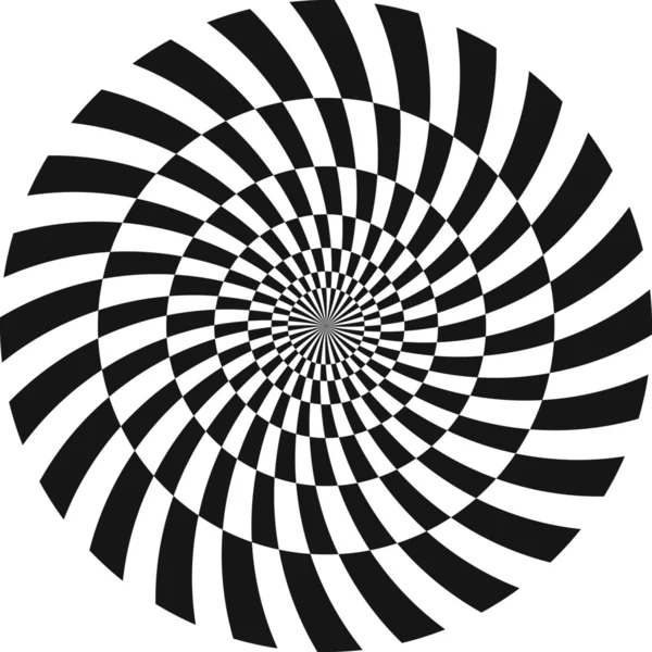 Radiale Spirale Wirbel optische Täuschung Muster Hintergrund — Stockvektor