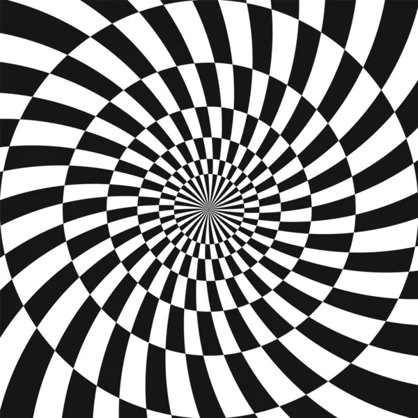 Spirale radiale tourbillon optique motif Illusion arrière-plan — Image vectorielle