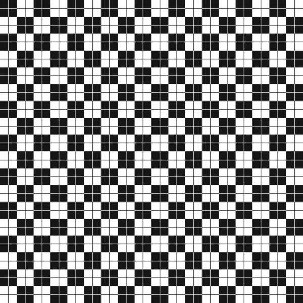 Seamless Check Pattern in Black and White — Stock Vector