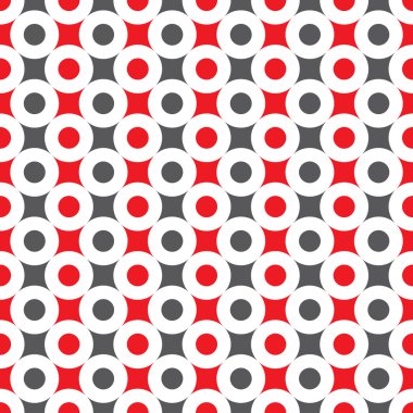 Sorunsuz soyut daire şeklinde kırmızı, siyah ve gri. Dokunaklı yüzük modeli.