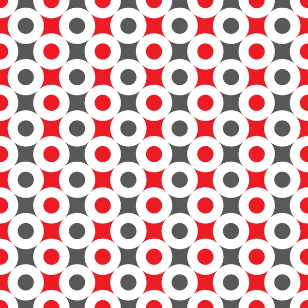Bezszwowe Abstrakcja circle wzór w czerwony, czarny i szary. Wzruszający wzór pierścieni. — Wektor stockowy