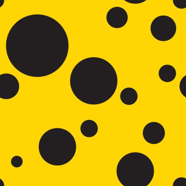 Sorunsuz Polka Dot desen arka planda sarı ve siyah