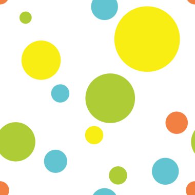 Sorunsuz Polka Dot desen arka planda turkuaz, yeşil, sarı ve turuncu
