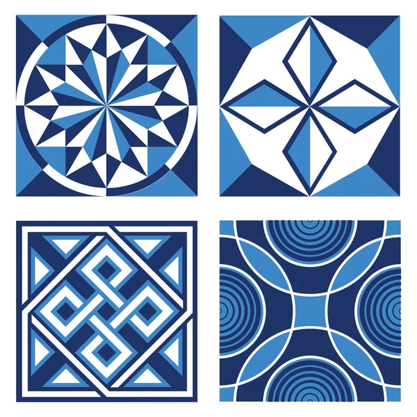 Vintage Decoratieve patronen in tinten van blauw — Stockvector