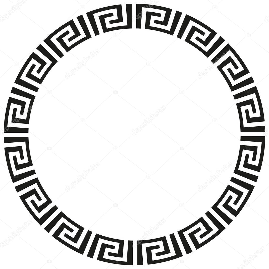 Round African or Greek border frame design.