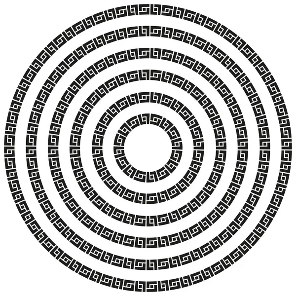 Cadre Bordure Circulaire Rond Aztèque Mexicain Dans Une Gamme Tailles — Image vectorielle